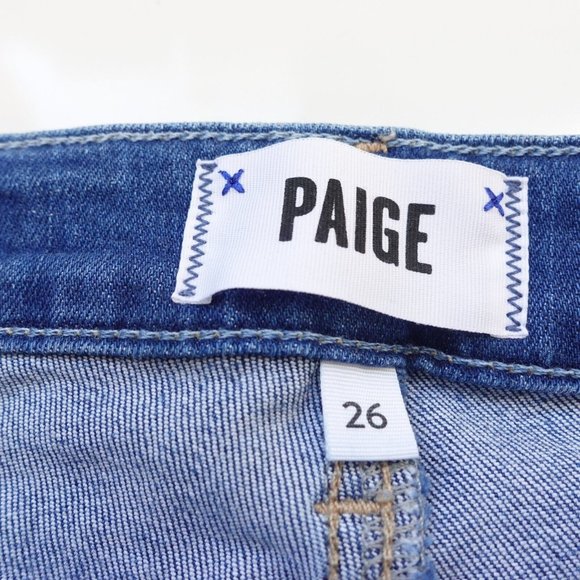 Skinny Jeans Women 26 Denim Ankle Crop Ultra Skinny Mid Rise Hoxton PAIGE Y2K - Picture 7 of 10